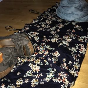 Navy Blue Floral Dress